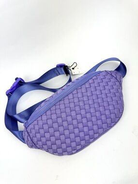 NWT Sol and Selene Purple Woven Neoprene Crossbody Belt Bag